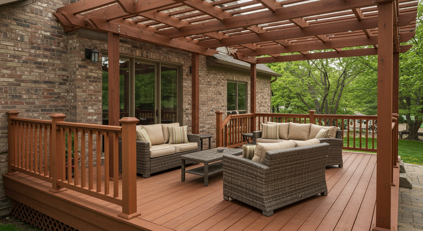 Custom Wooden Deck in the Rocky Mountains