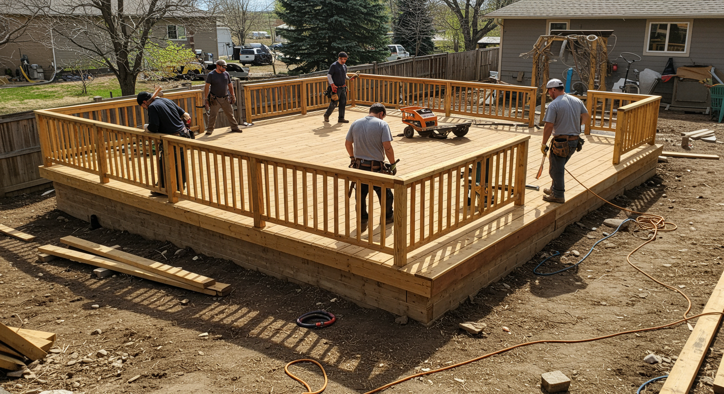 Outdoor living space designed by professional deck builders in Northglenn, CO