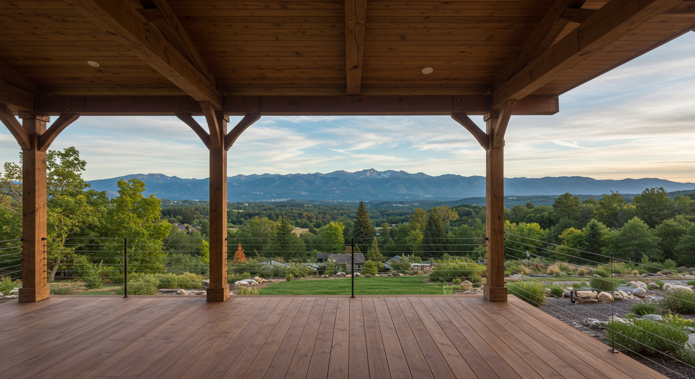 Custom Porch Overlooking Scenic Landscape